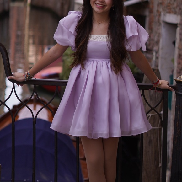 Lavender puff dress - Picture 2 of 3